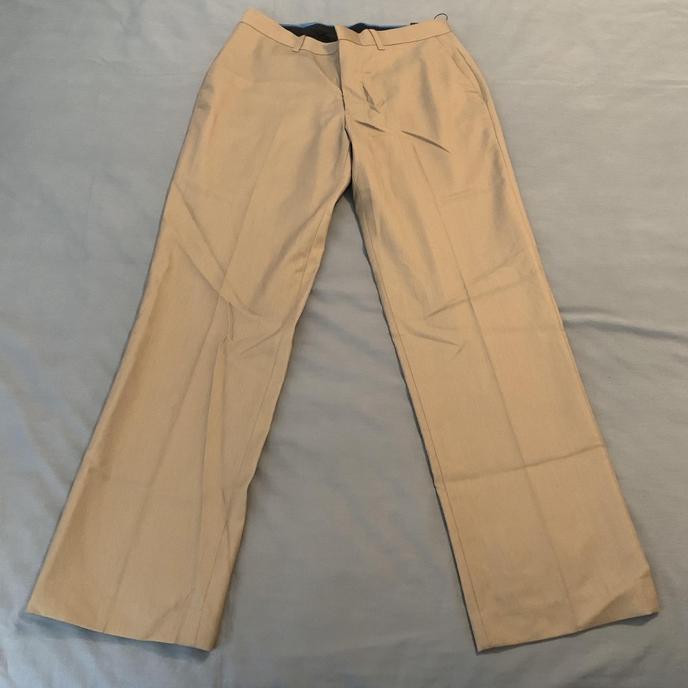 Axist Pants Mens 30x30 Tan Ultra Series Straight Dress‎ Flat Front No Iron